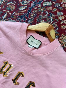 Gucci Pink Sequin Eye Sweatshirt