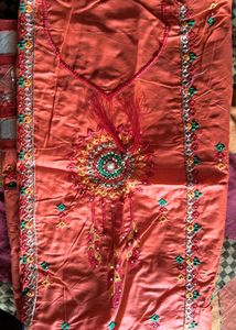 Bright Orange Unstiched 3 Piece Suit