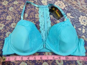 New Beautiful Blue Padded Bra With Front Opening.