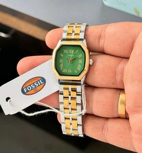 Fossil Two-Tone Green Dial Watch