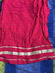 Embroidered White Kurta and Pink Palazzo Set