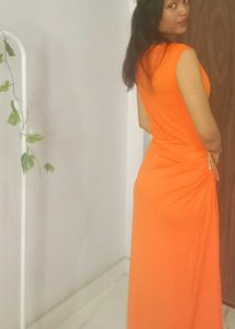Vibrant Orange Maxi Dress