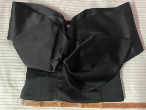 Chic Black Bow Front Off-Shoulder Top