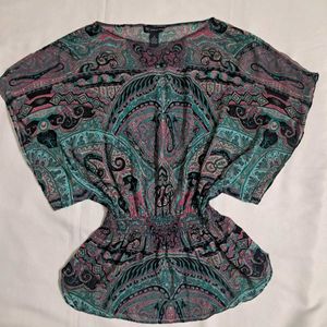 Y2k Vintage Desi Chatpata Paisley Print Kaftan Top