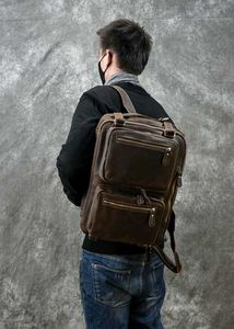 Genuine Leather Multi-Pocket Bag 4 in 1