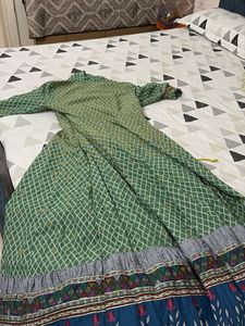 Beautiful Green Printed Anarkali Kurta