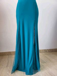 Teal Sequin Detail Gown