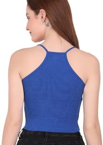 Royal Blue Ribbed Crop Top