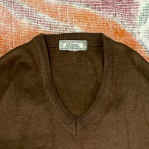 Brown V-Neck Sweater