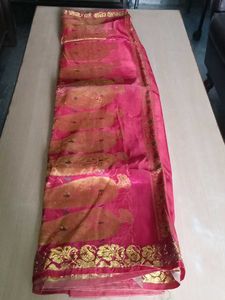 Beautiful Pink Banarasi Silk Saree
