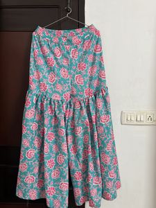 Sky blue &amp;Pink  Floral Kurta Set with Dupatta