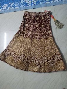 Maroon Velvet Lehenga Choli
