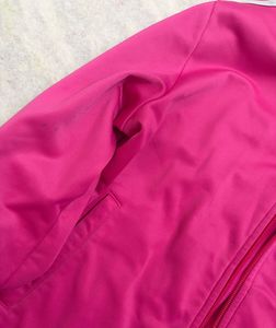 y2k adidas hot pink striped jacket