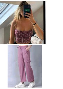 Set Of Mesh Strachible Coreset Top Cargo Pant