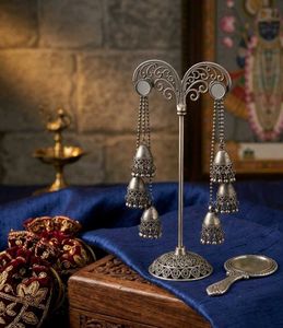 2 pair Oxidised Jhumka Earrings with Pearls