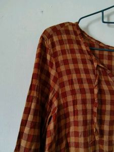 Gingham Check Tunic Top