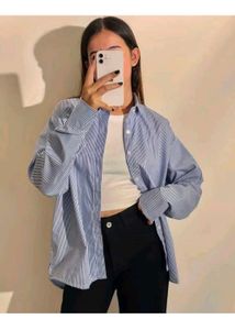 Blue Striped Button-Down Shirt