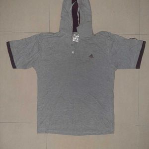 Authentic Adidas Grey Polo T-Shirt Men's