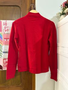 Red Mock Neck Sweater