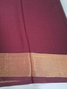 Elegant Maroon Saree with Gold Border