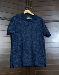 Colorplus Men Navy Blue Printed Polo T-Shirt