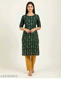Stylish 👗Green Printed Kurta