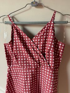 Chic Polka Dot Midi Dress with back tie