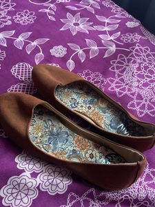 Brown Suede Ballerinas