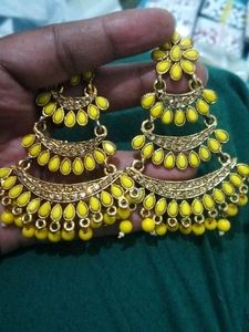 Yellow Chandelier Earrings