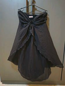 black flared tube dress