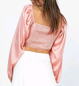 PRINCESS POLLY Peach Crop Top