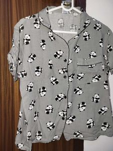 Cute Panda Print night shirt, Size-L