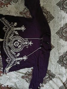 Embroidered Purple Kurta