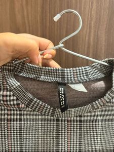 H&amp;M Tartan Print Mini Dress with Side Stripe