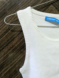 White Ribbed Tank Top