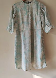 Pastel Blue Printed Dress Size 36