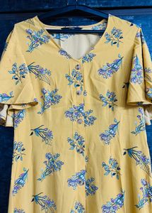 Vero Moda Floral Print Yellow Maxi Dress