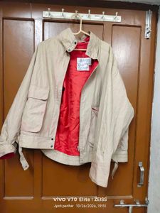 Classic Beige Jacket with Red Lining
