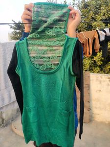 Green winter long top