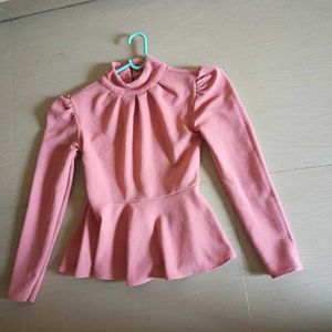 Chic Dusty Pink Peplum Top 💕