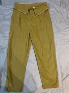Stylish Yellow Wide-Leg Trousers