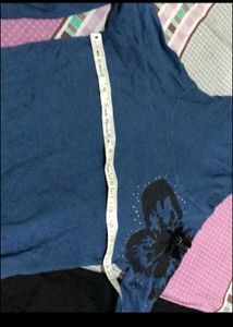 Blue Beaded Butterfly Top sweater and pants