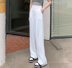 White High-Waisted Wide Leg Trousers