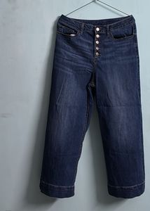 Trendy High-Waist Wide-Leg Button Fly Jeans