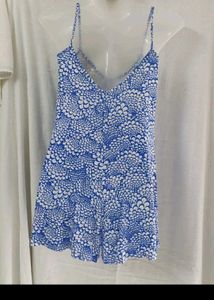 Boho Blue Floral Romper