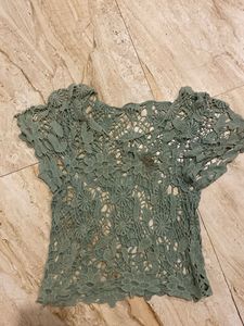 Chic Green Crochet Top