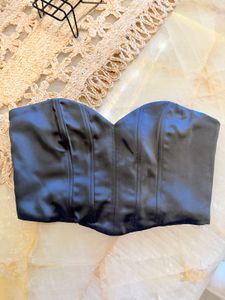 Chic Black Mini Corset Top check details