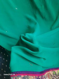 Elegant  sea Green Printed Saree with blouse