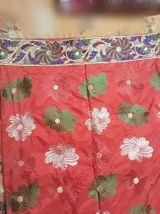 Red Embroidered Saree