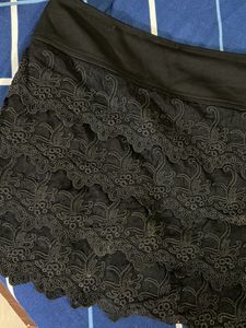 Black Lace Mini Skirt